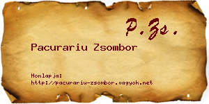 Pacurariu Zsombor névjegykártya
